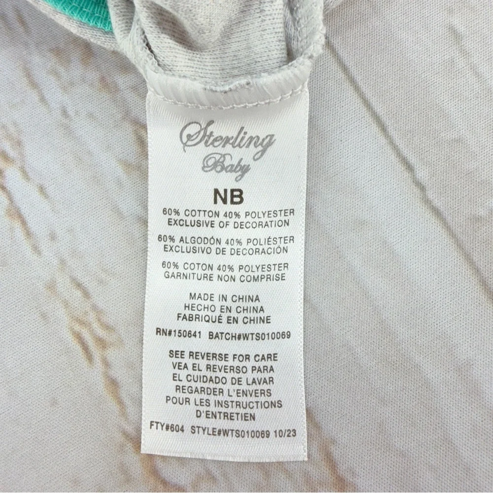 Sterling Baby‎ NB Dinosaur Footed Sleeper Hat Set Gray